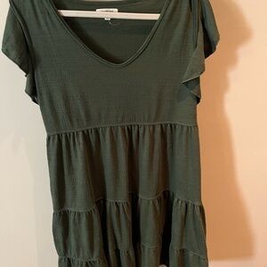Max Studio Forest Green Tiered Tunic Dress
